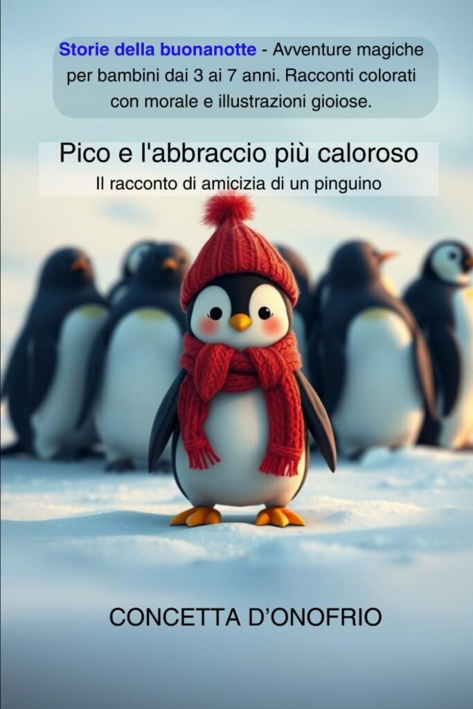 Copertina del libro: Pico e l'abbraccio più caloroso - libro illustrato bambini 3-6 anni. Di Concetta D'Onofrio